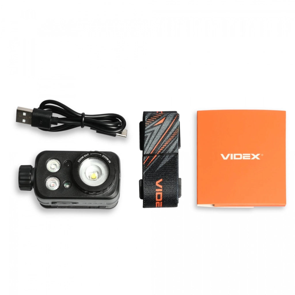 Lampada frontale Videx 500lm 60m 173h IP65 USB-C
