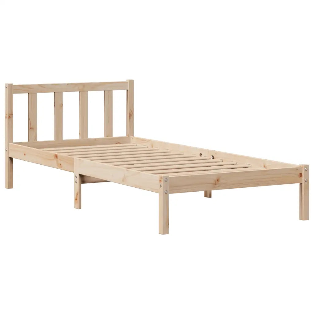 Letto Libreria senza Materasso-Struttura Letto con contenitore 100x200 cm in Legno di Pino 847458