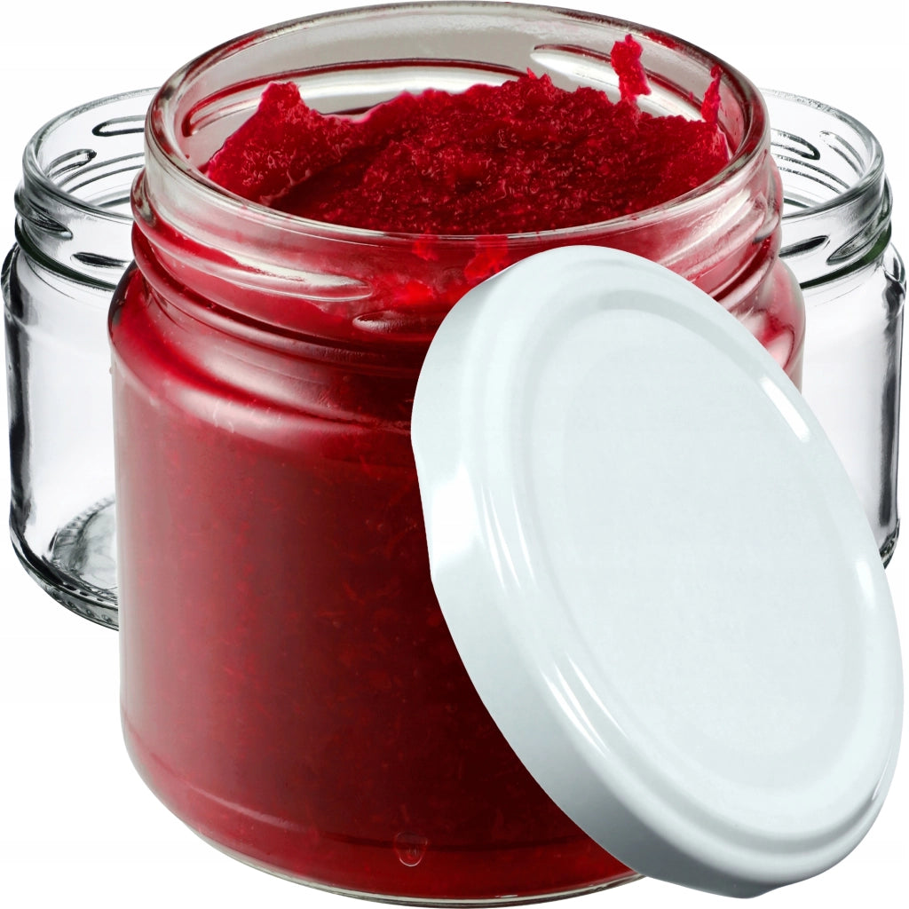 KADAX 50x Vasetti Vetro 200ml Conserva Marmellata Miele + Tappi Fi66
