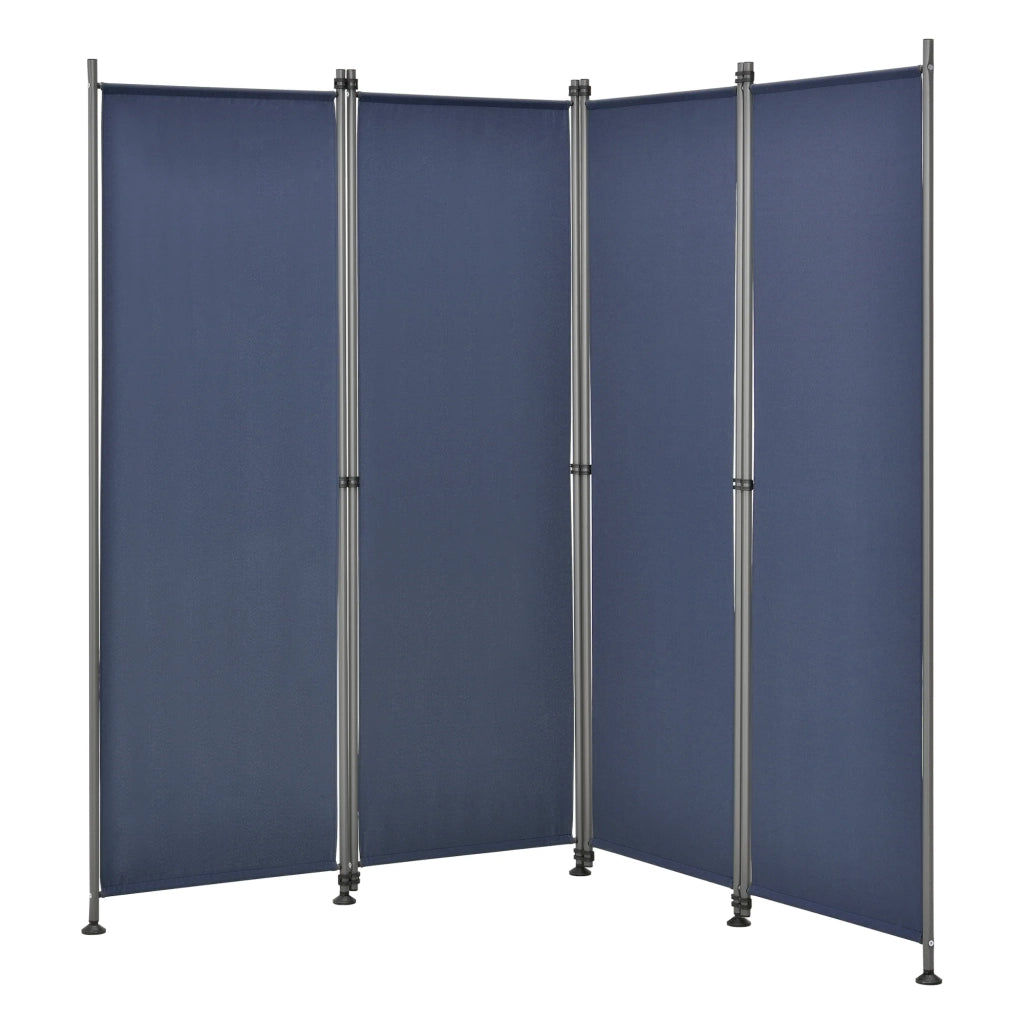 Schermo divisorio in poliestere a 4 pannelli 215 x 170 cm blu scuro 03_0006551