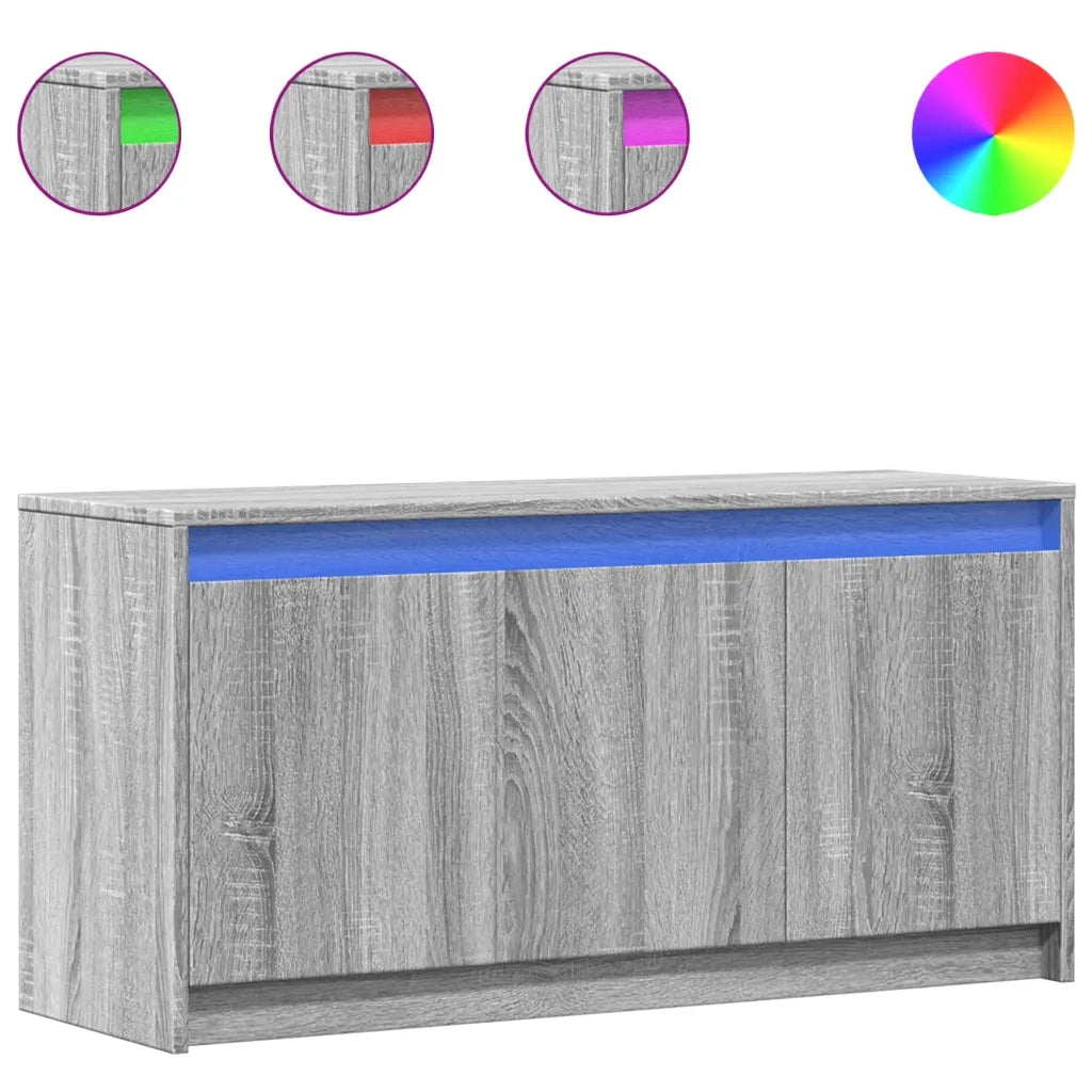 Mobile Porta TV con LED-Credenza per TV Grigio Sonoma 100x34x50cm in Truciolato 423916