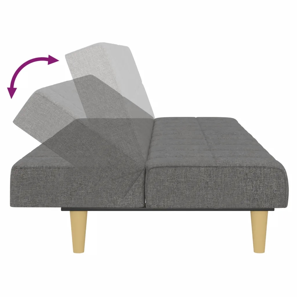Divano letto | Sof¨¤ letto | Letto singolo a 2 Posti Grigio Chiaro in Tessuto