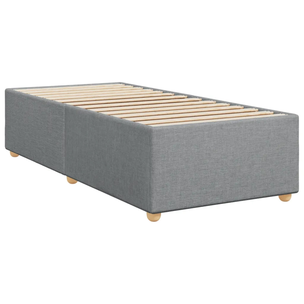 Letto singolo | Letto per adulti | Giroletto a Molle con Materasso Grigio Chiaro 80x200 cm Tessuto
