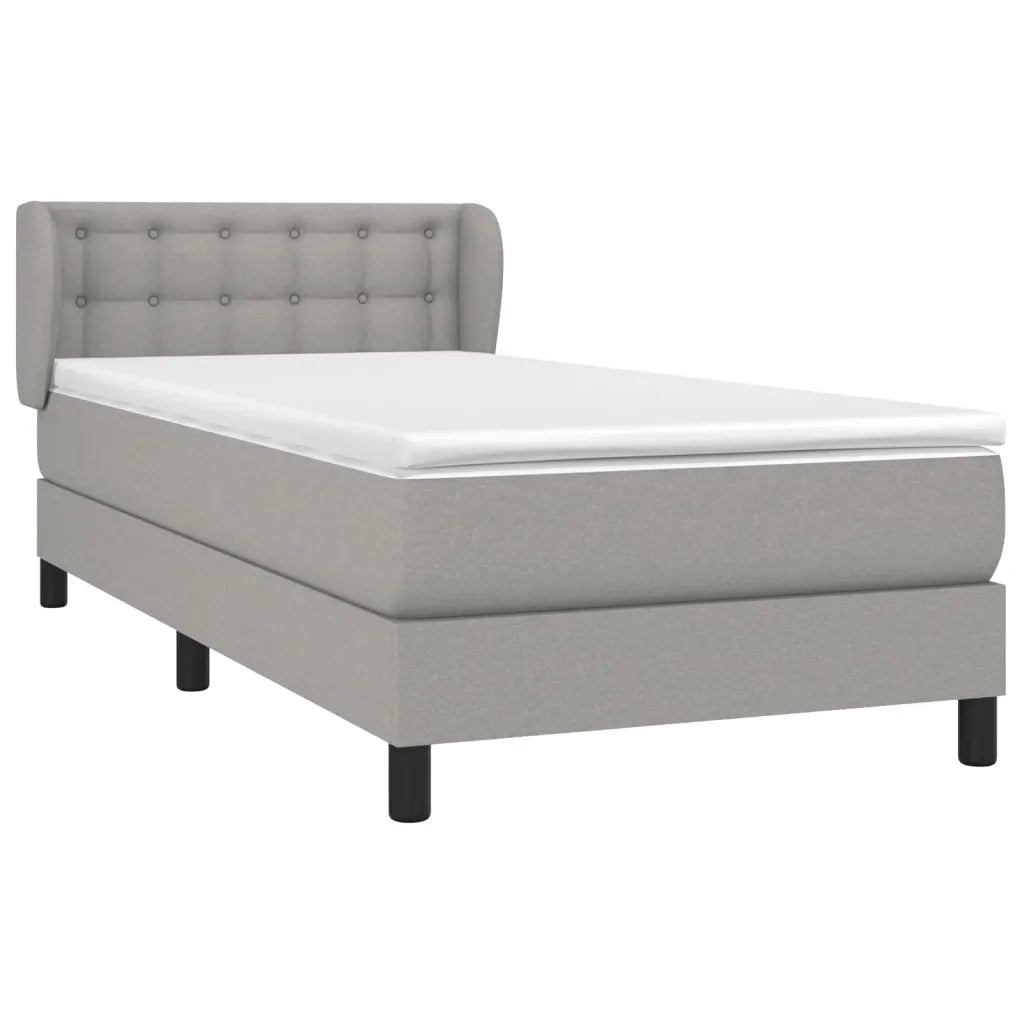 Giroletto a Molle con Materasso-Struttura Letto con Materasso Grigio Chiaro 90x200 cm Tessuto 206637