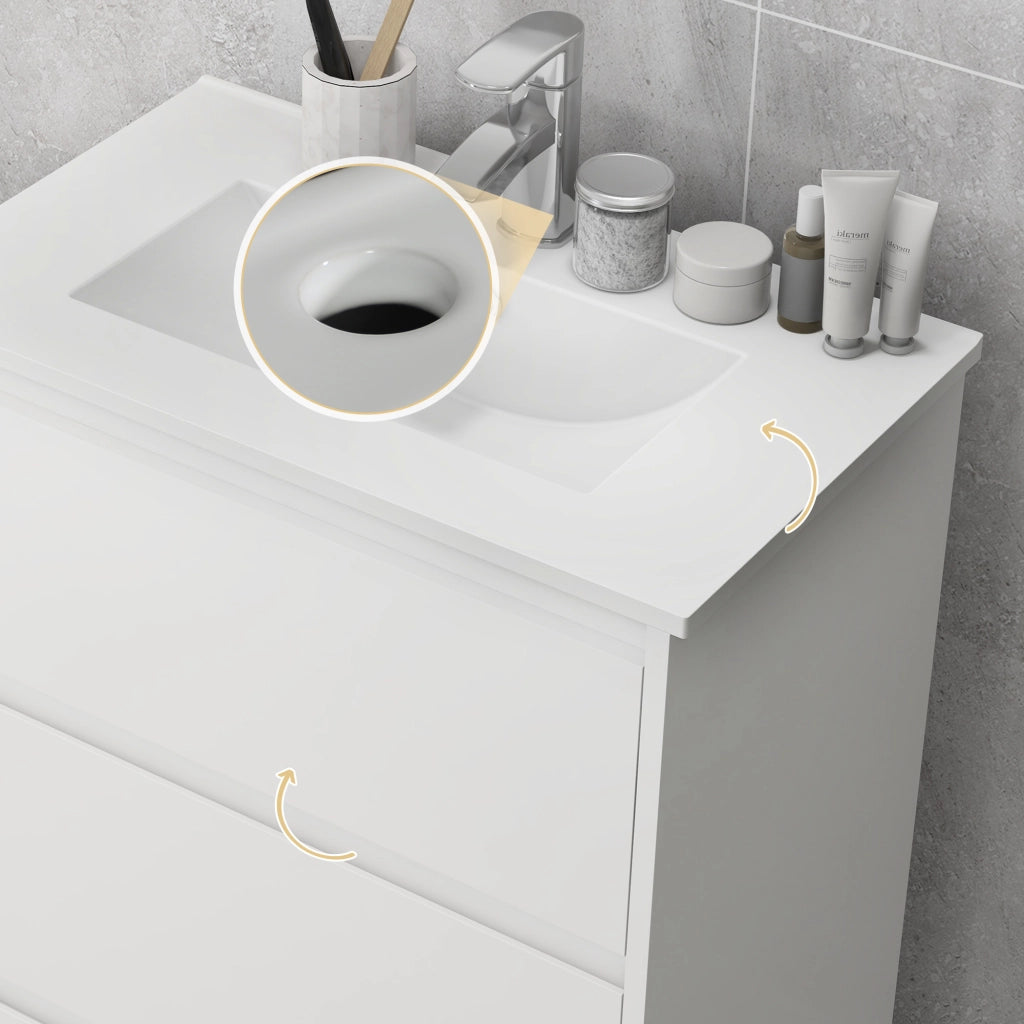 Mobile Bagno con Lavabo ¨C zephmum ¨C 61x37x88 Bianco