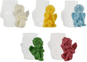 Set di forme per candele in cera - 5 pezzi - silicone duraturo - flessibili e riciclabili - elementi decorativi creativi - facile da rimuovere - forme per candele