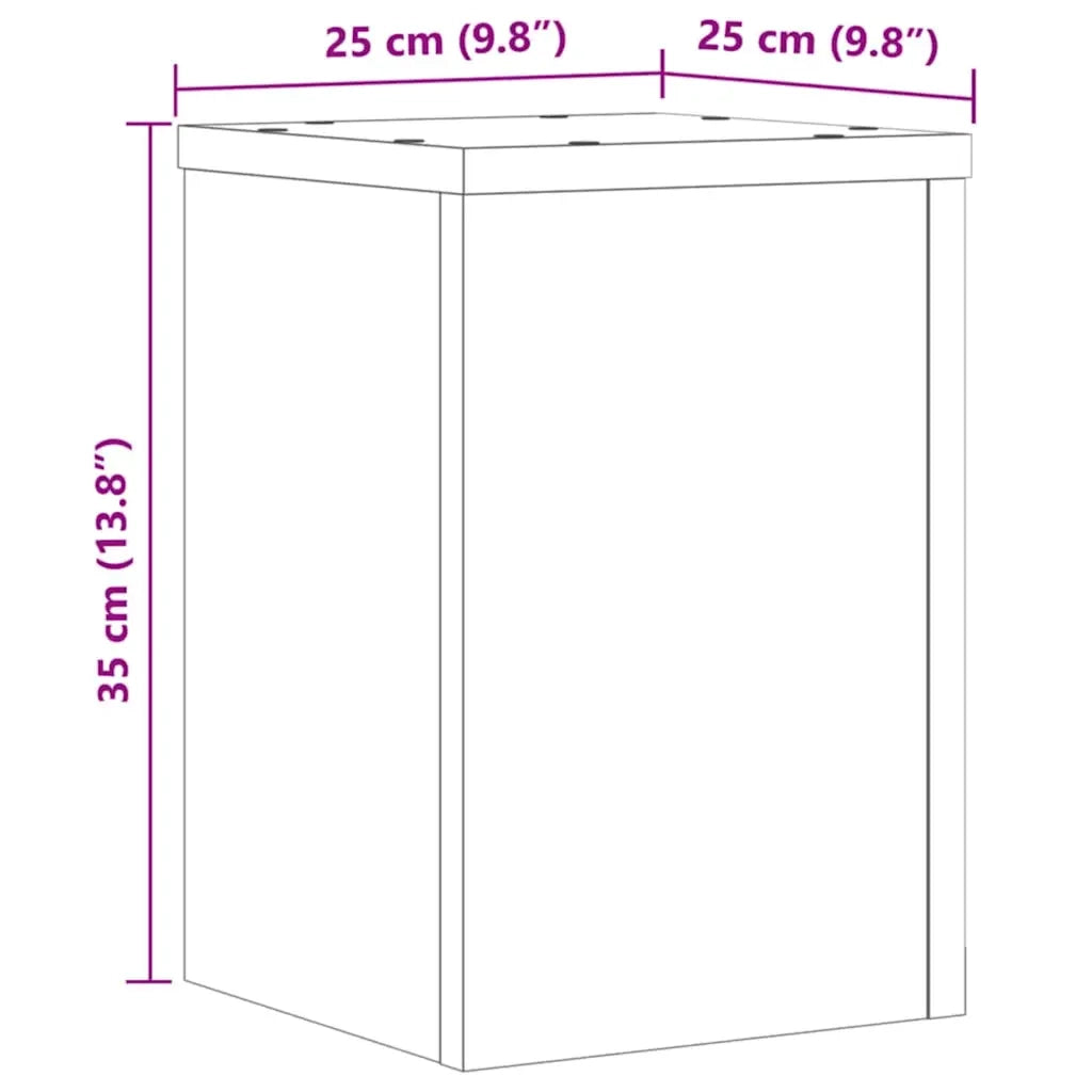 Supporti per piante | Sostegno per piante 2 pz Rovere 25x25x35 cm in Multistrato