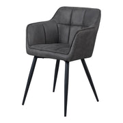Sedia da pranzo in velluto 81 x 57 x 53 cm grigio scuro 03_0009201