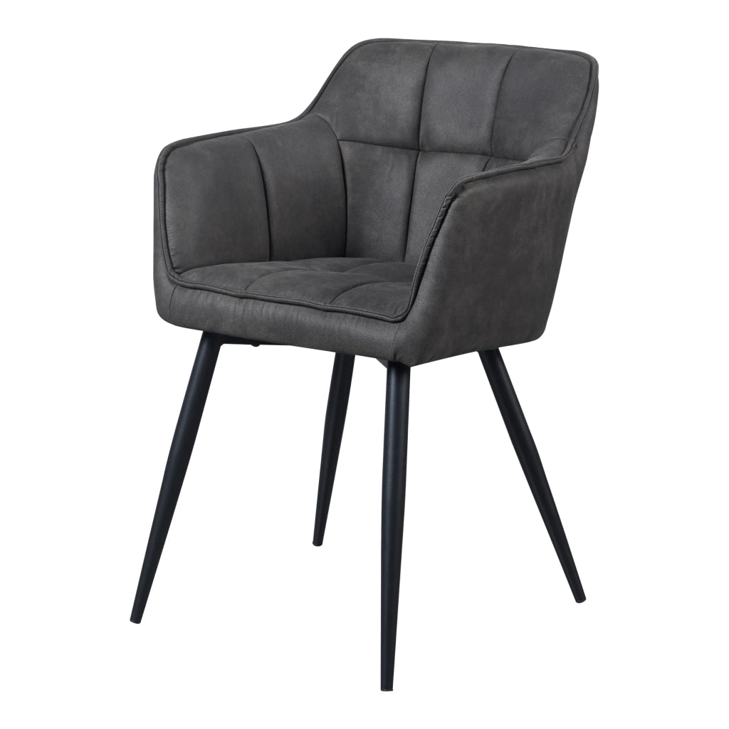Sedia da pranzo in velluto 81 x 57 x 53 cm grigio scuro 03_0009201