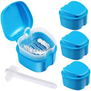 Cassetto per protesi con spazzola per denti - Maniglia antiscivolo - Cassetto lavabile - Realizzato in plastica di alta qualità - Per protesi artificiali - Cassetto per protesi
