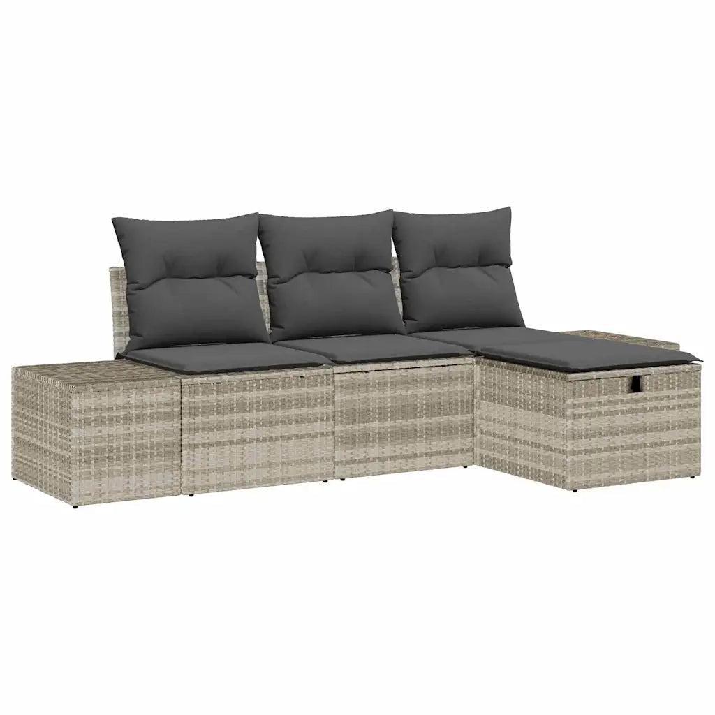 Set di divani con cuscino 4 pcs polyrattan