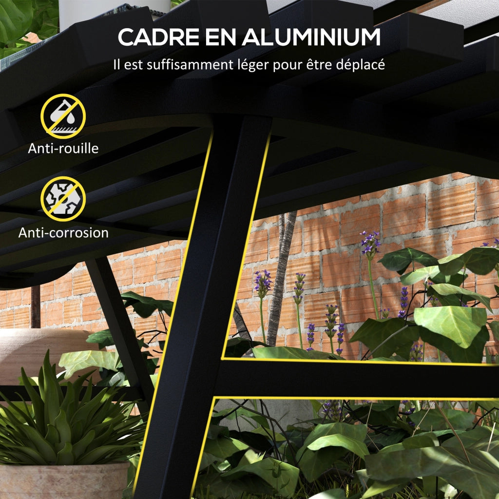 Panca da giardino 2 posti ¨C Xylo ¨C alluminio nero 123x67x79 cm