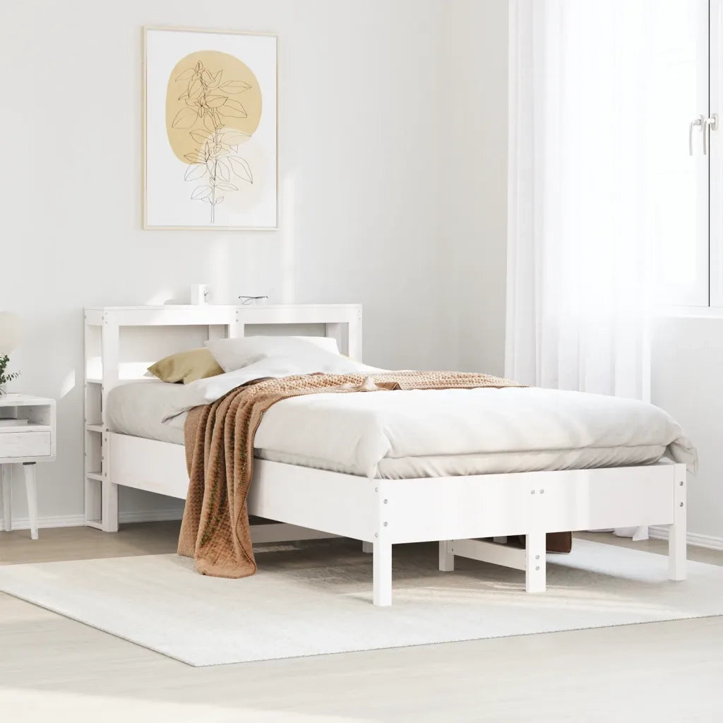 Letto senza Materasso Bianco 120x200 cm Legno Massello di Pino 3306151