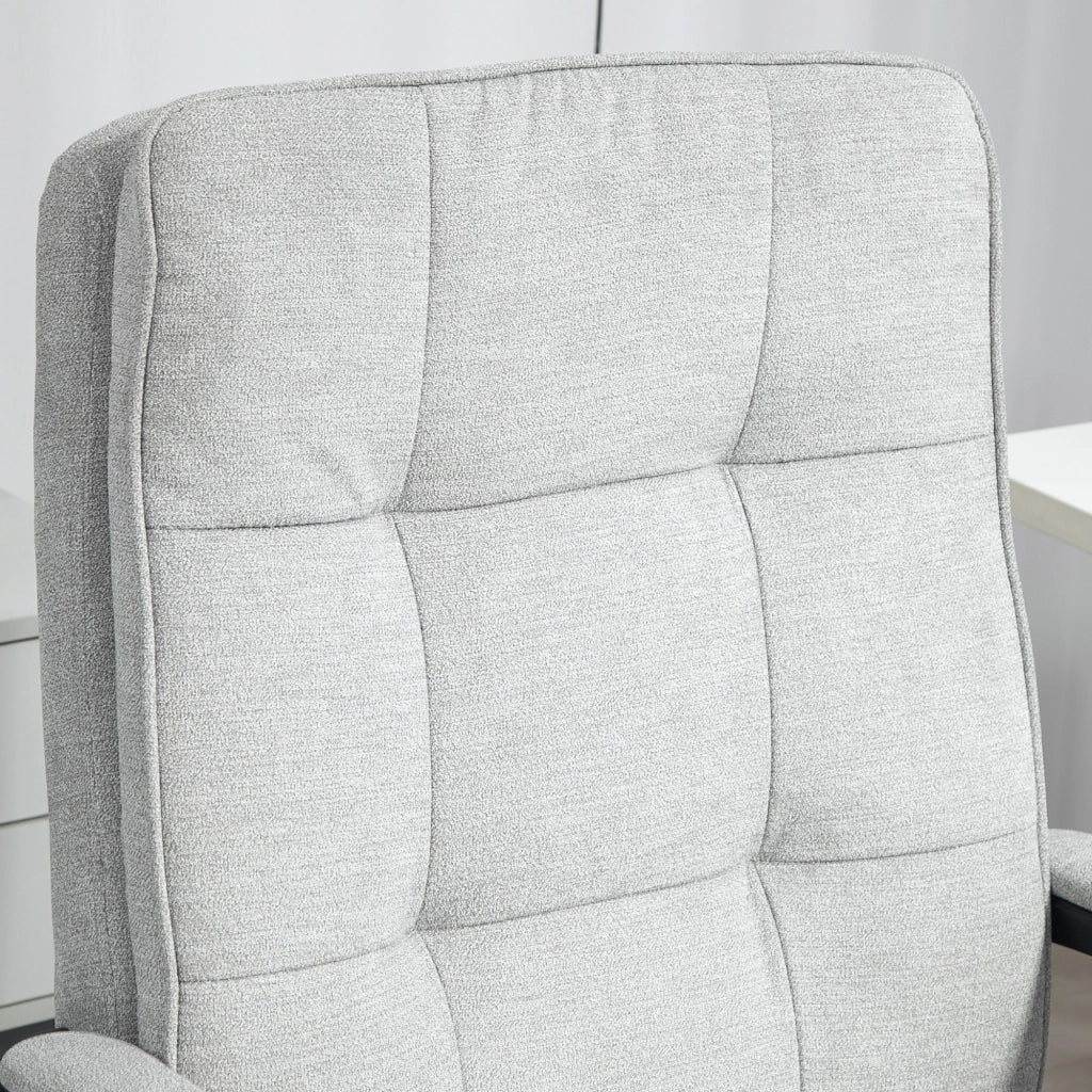 Sedia da Ufficio Ergonomica con Braccioli, Altezza Regolabile e Funzione Basculante, in Poliestere Grigio 63 × 70 × 102-112 cm
