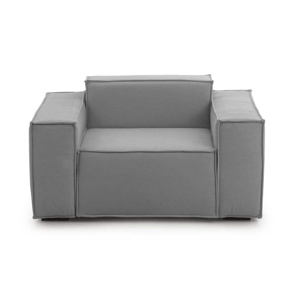 Poltrona Rodonite, Poltrona da salotto, 100% Made in Italy, Poltroncina relax in tessuto imbottito, Cm 160x95h70, Grigio