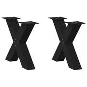 Set di 2 gambe regolabili per tavolino da caffè a forma di X 60 x 42-43 cm in acciaio nero 02_0057232