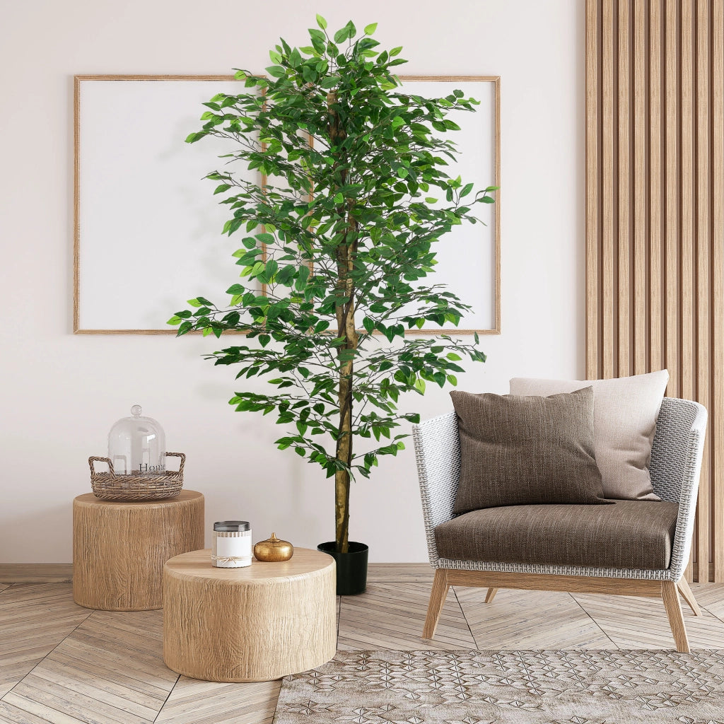 Pianta Ficus Artificiale ¨C Minimal ¨C Verde 180 cm con Vaso