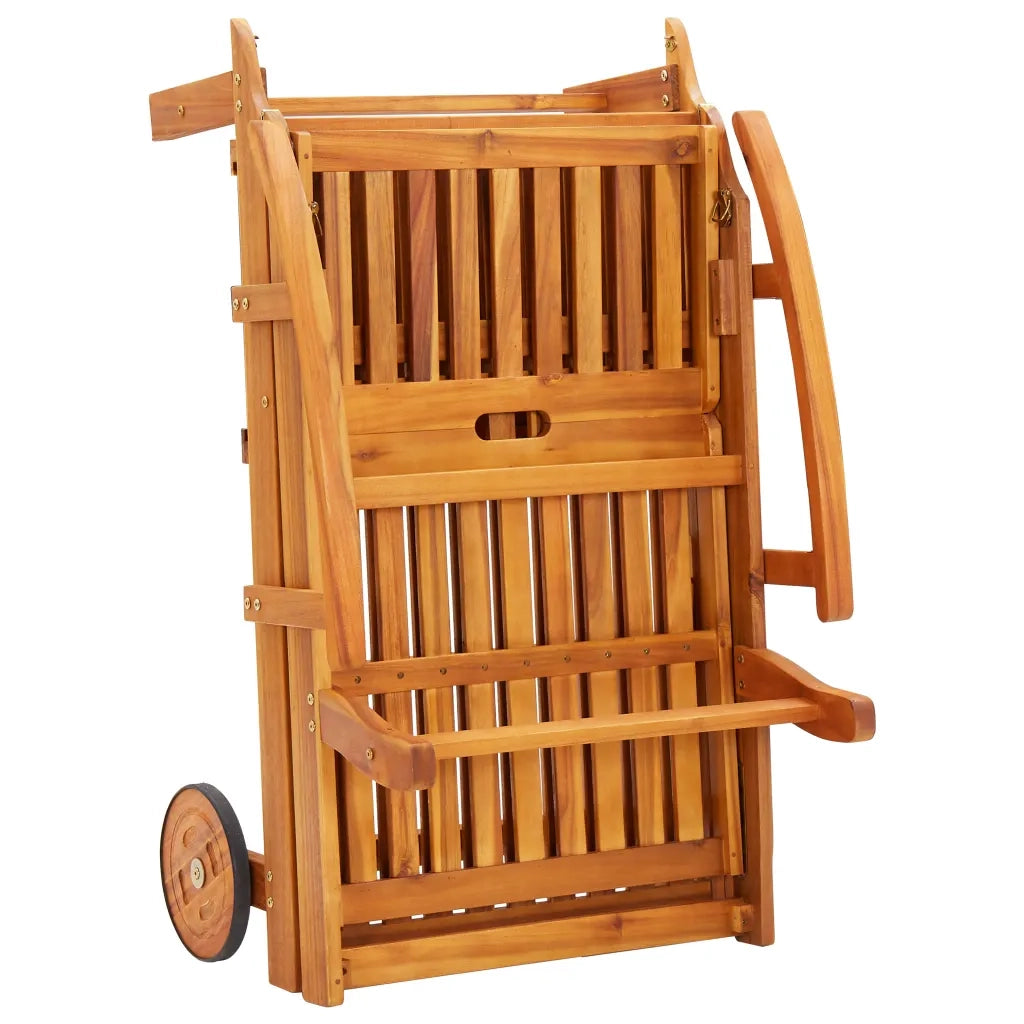 Sdraio 2 pz con Cuscini in Legno Massello di Acacia 3077333