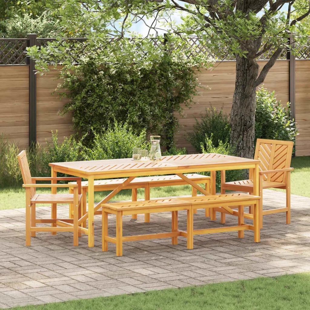 Set da Pranzo per Giardino 5 pcs Marrone 3154118