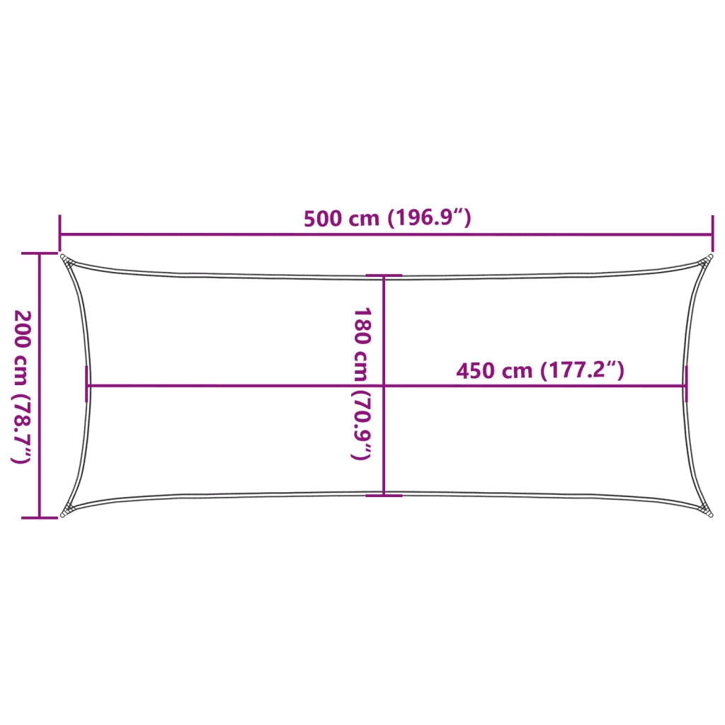 Vela Parasole-Telo Ombra-Vela Ombreggiante 160 g/m2 Bianca 2x5 m in HDPE