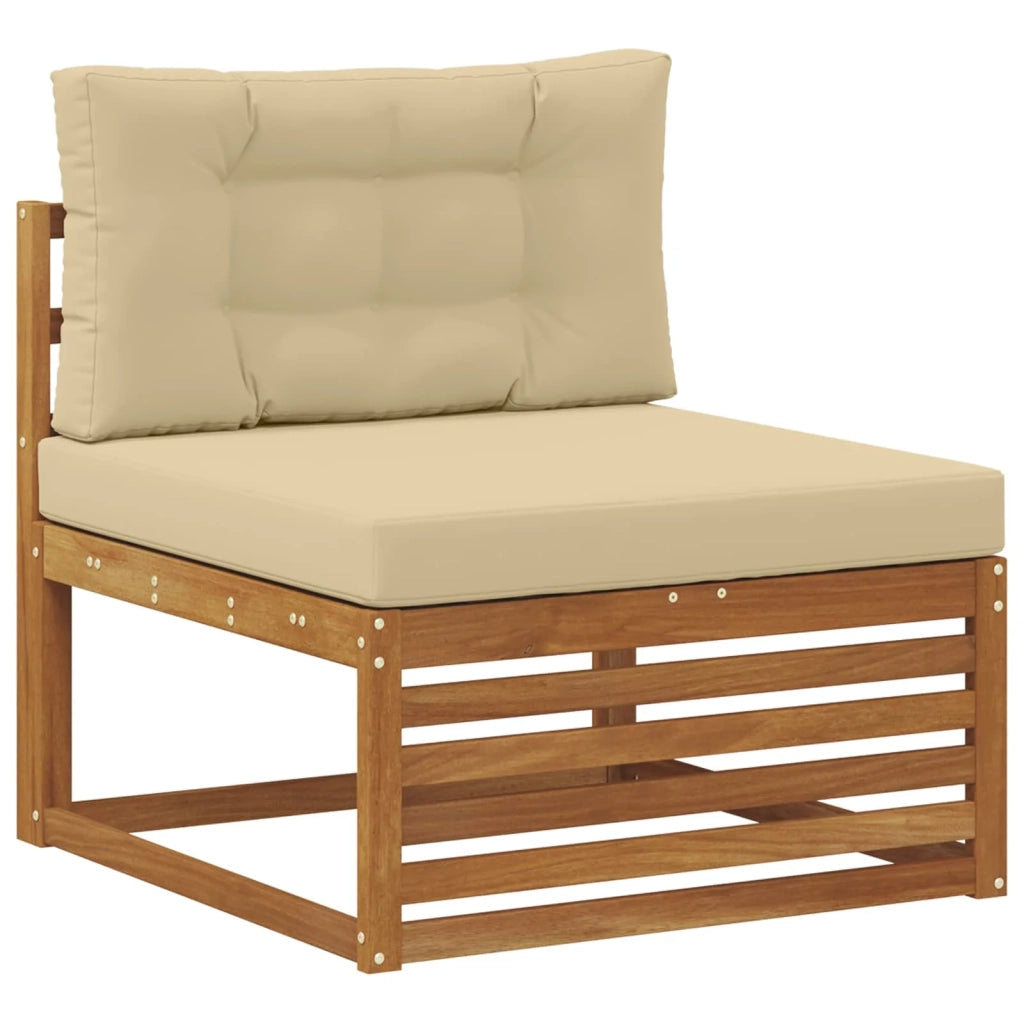 Set di divani da esterno con cuscino 6 pcs Naturale e Beige 3373038