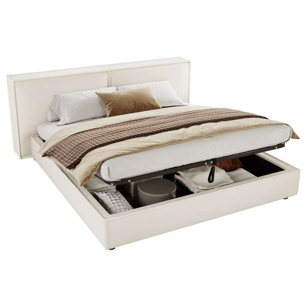 Letto matrimoniale imbottito 180x200 cm con contenitore idraulico