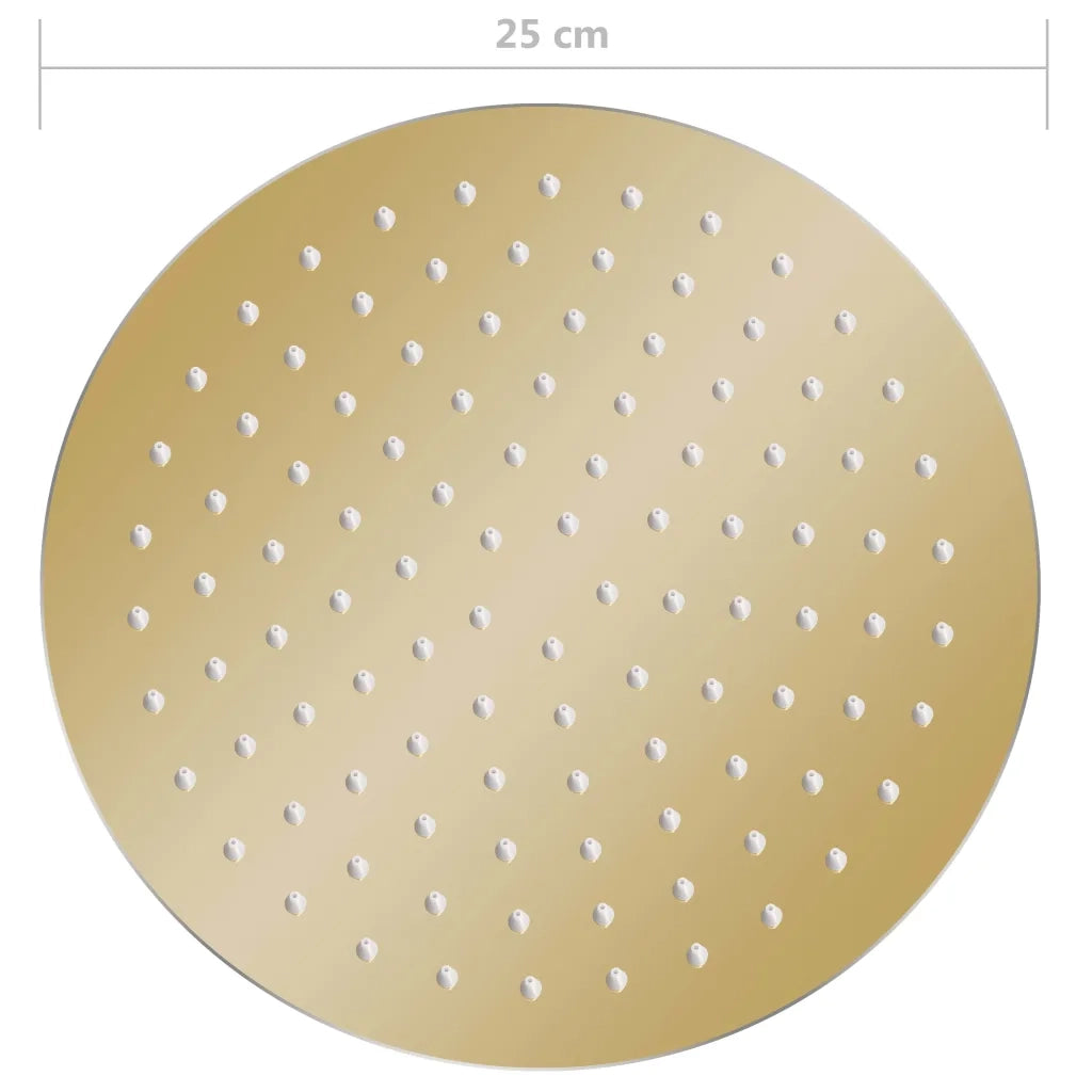 Testa Doccia a Pioggia in Acciaio Inox 25 cm Rotonda Oro CFW2013247