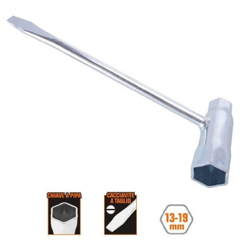 Trade Shop - Chiave Combinata Per Candele A Pipa 13-19 Mm Cacciavite A Taglio Motoseghe 57257 -