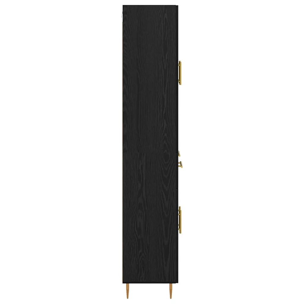 Credenza-Buffet-Armadio da cucina Rovere Nero 69,5 x 34 x 180 cm Legno multistrato 697117