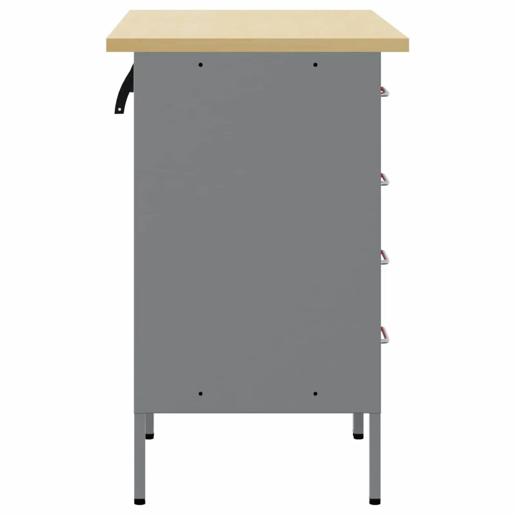 Mobile da lavoro 2 pcs Rosso e Grigio 100 x 55 x 85 cm 3321363