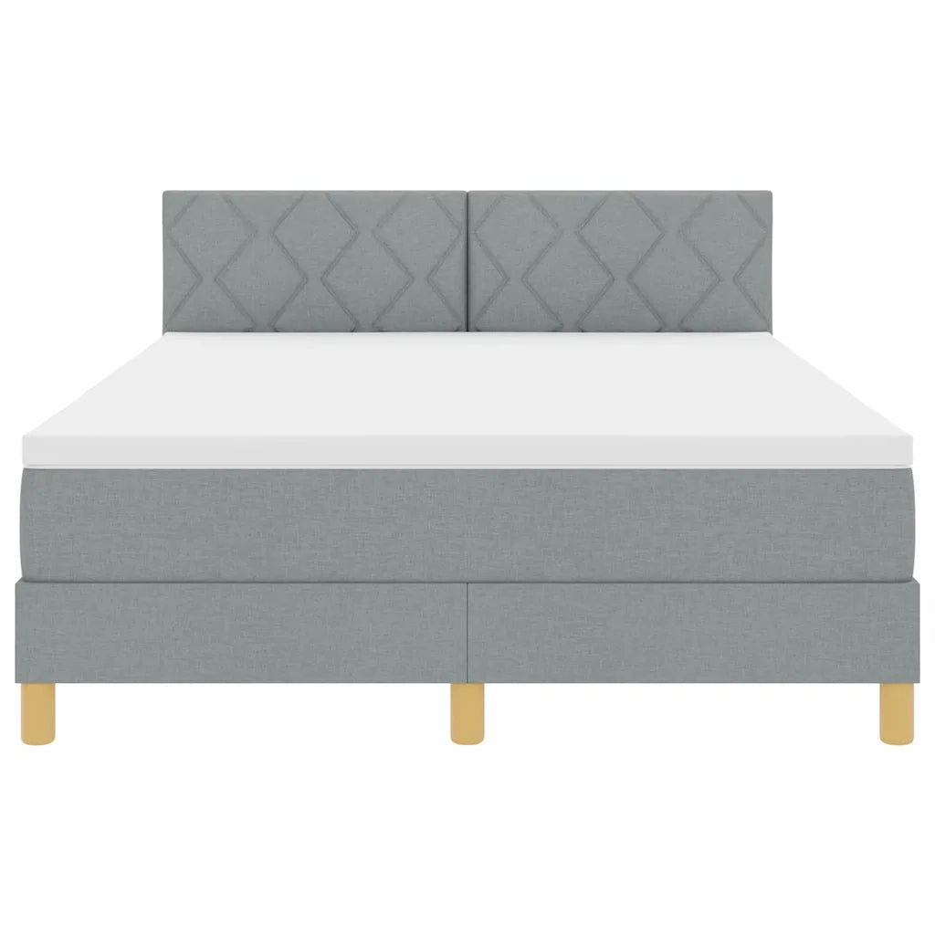 Letto a Sorgente LED Grigio chiaro 160 x 200 cm Tessuto 3342527
