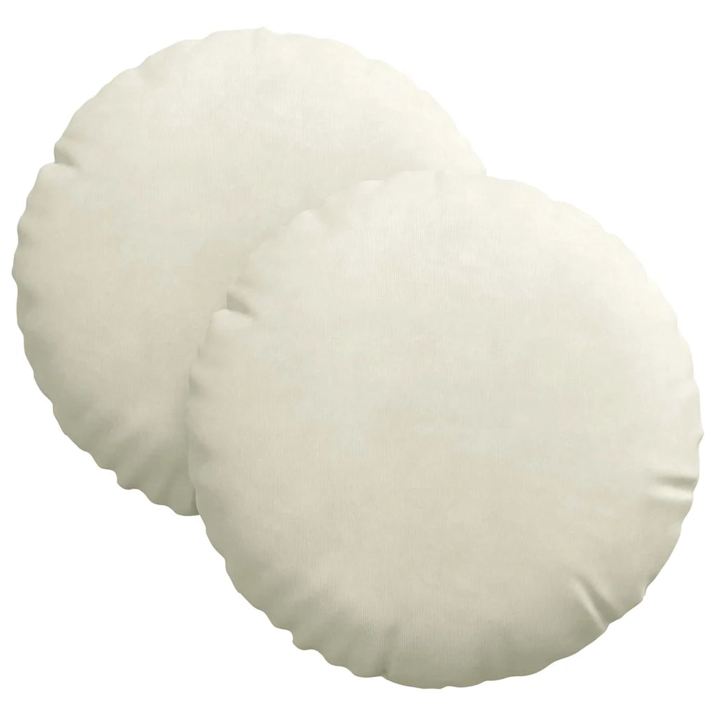 Cuscini per Seduta 2 pcs Crema Ø30 x 13 cm Velluto 42014109