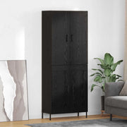Credenza-Buffet-Armadio da cucina Rovere Nero 69,5 x 34 x 180 cm Legno multistrato 392675
