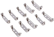 Spine di sicurezza 50 pezzi - Argento - 25 mm - Acciaio resistente - Con 2 fori - Per badge e ricamo - Spilla a spillo