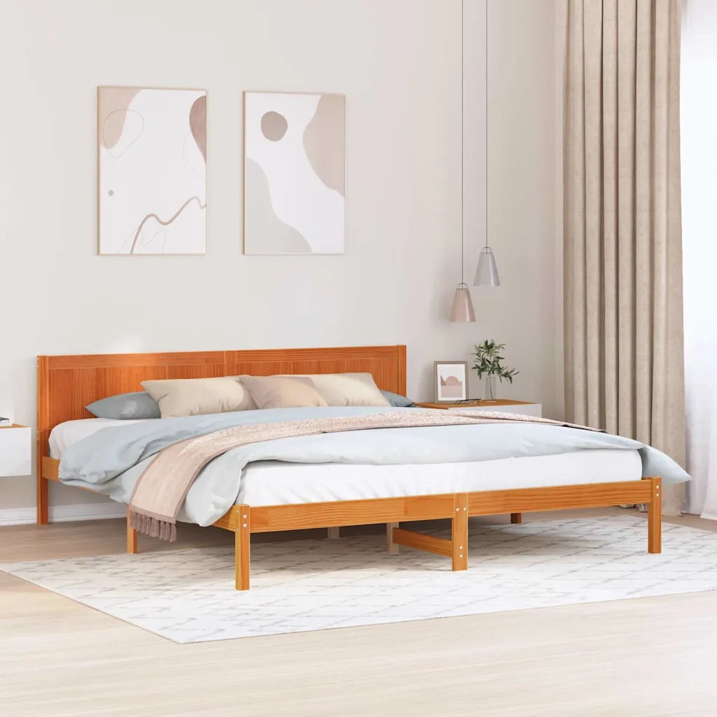 Struttura del letto Marrone 180 x 200 cm Legno massello di pino 872181
