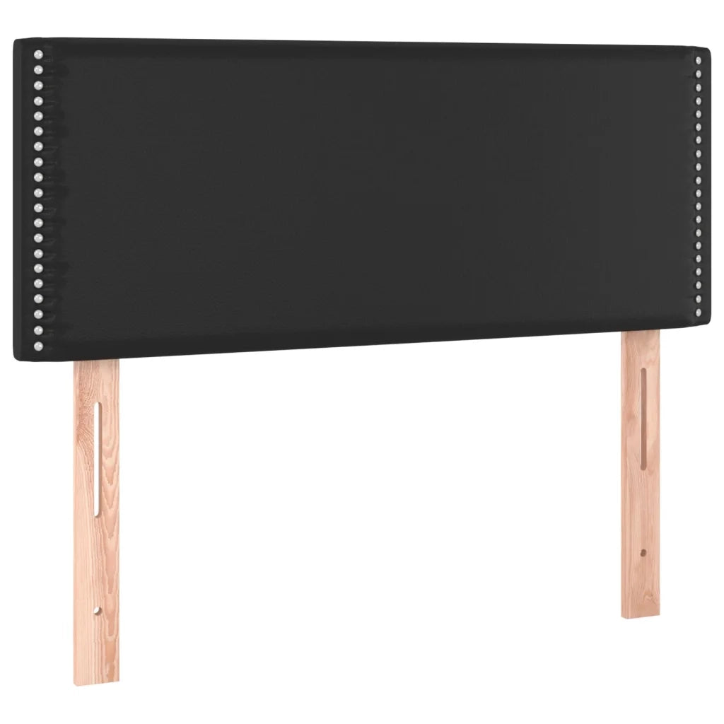 Letto singolo | Letto per adulti | Giroletto a Molle con Materasso Nero 90x200 cm in Similpelle