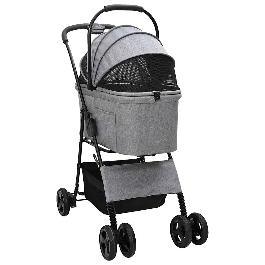 Passeggino pieghevole per animali Grigio 81 x 47 x 99 cm CFW4478181