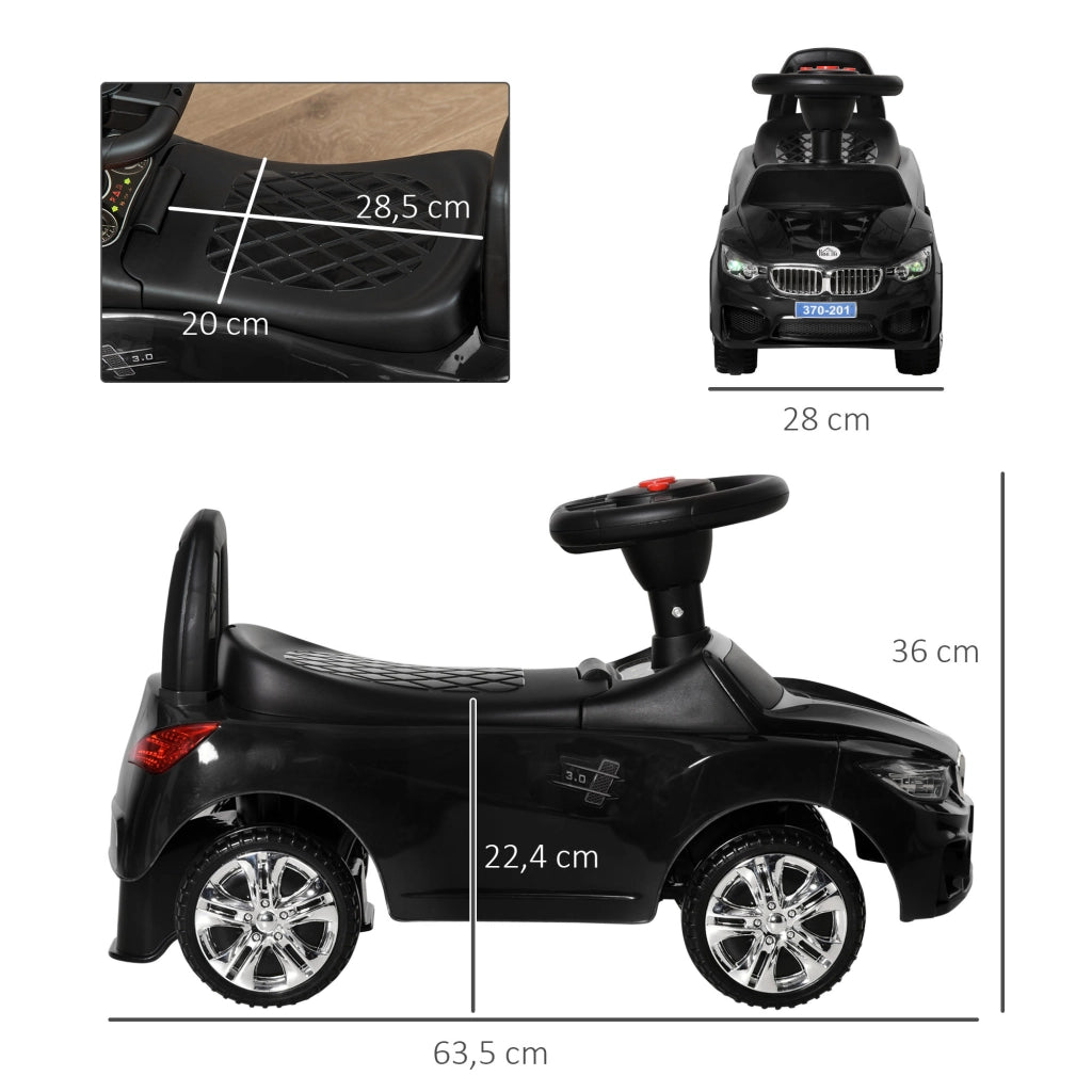 Coche Correpasillos Bambini con Musica e Cassetto ¨C Zephmum ¨C Nero