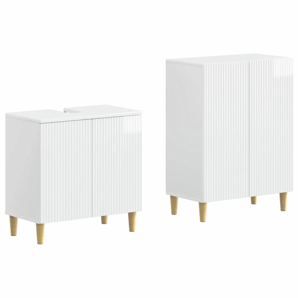 Set di Armadi da Bagno da 2 Pezzi ARNHEM Bianco Lucido 3417607