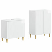 Set di Armadi da Bagno da 2 Pezzi ARNHEM Bianco Lucido 3417607