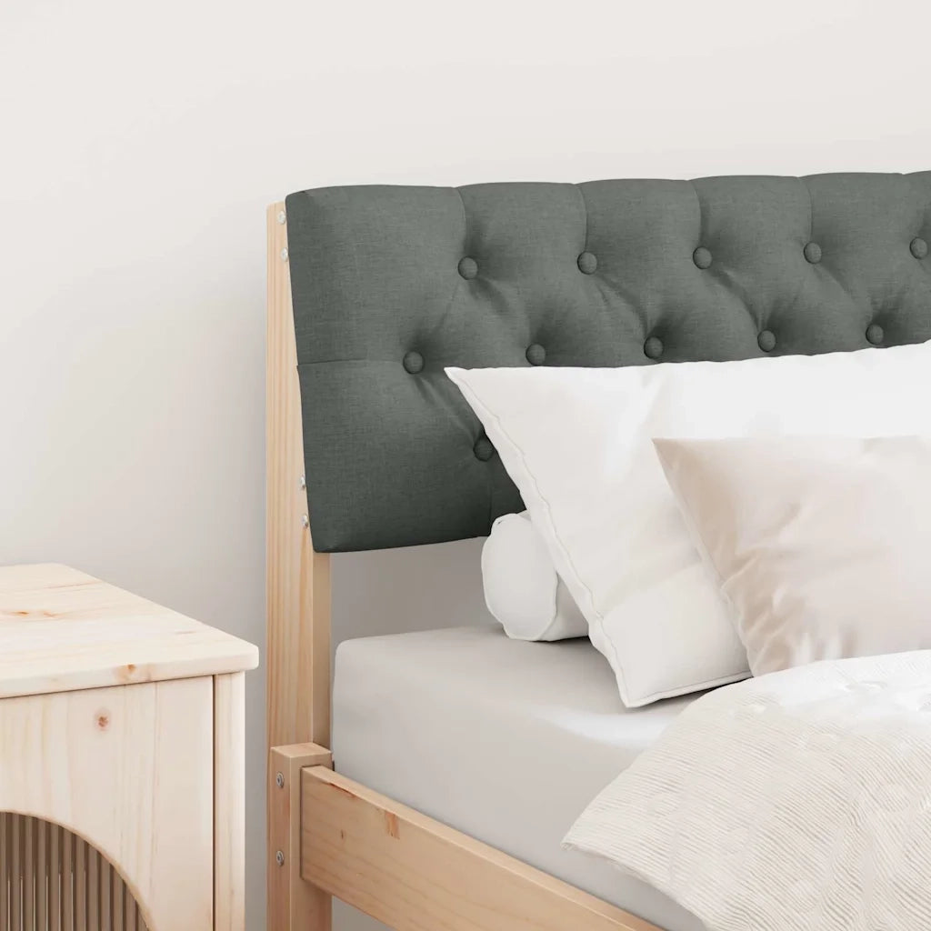 Testiera | Testata imbottita Grigio scuro 80 cm Pino massello