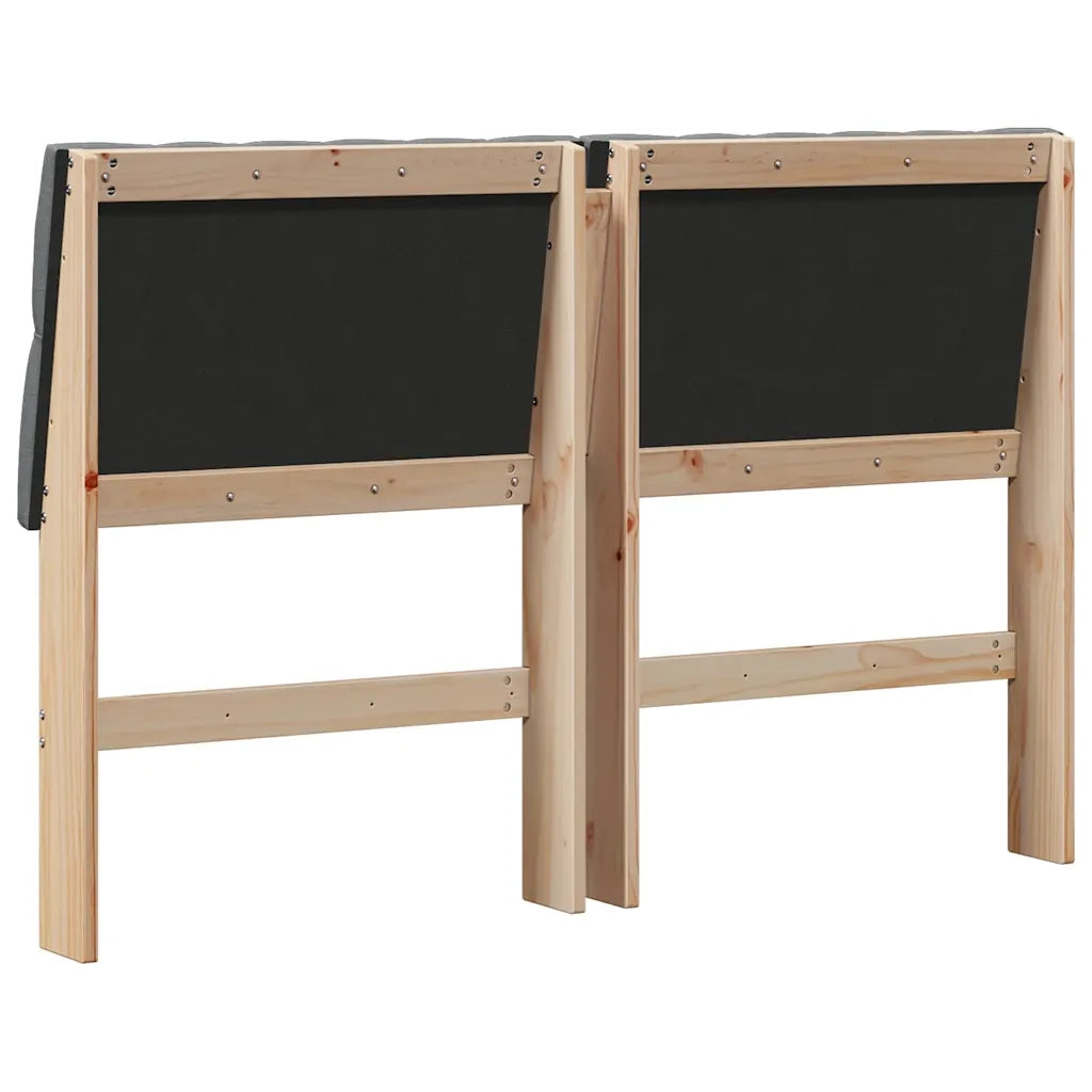 Testiera | Testata imbottita Grigio scuro 150 cm Pino massello