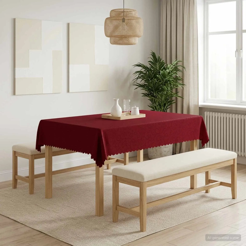 Tovaglia da Tavolo Rettangolare Rosso Vino 110 x 140 cm 42040071