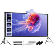 Schermo proiezione portatile 120 pollici 16:9 HD 4K/8K ¨C zephmum ¨C 309x62x217cm bianco e nero