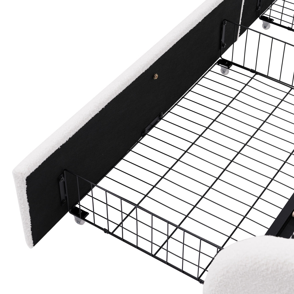 Letto singolo 90x200 cm con materasso, LED, USB Type-C e 2 cassetti