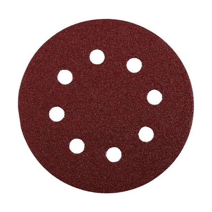 KWB 491918 Disco Abrasivo Quick Stick per Levigatrice Orbitale 125 mm Grana 180 8 Fori 5 pezzi colore Marrone