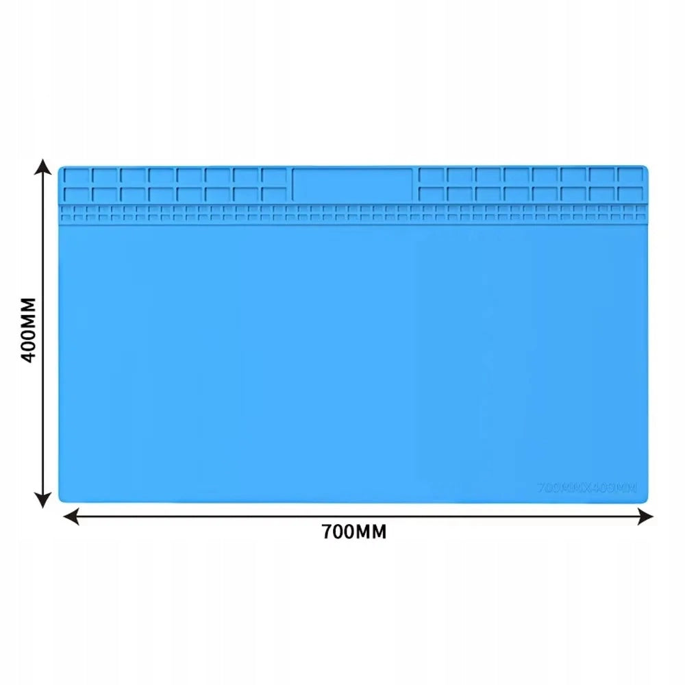 Tappetino da Lavoro in Silicone 700x400 mm – Antiscivolo e Antistatico | Resistente al Calore 500°C