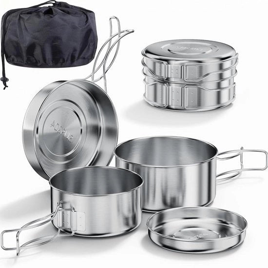 Set di cucina per campeggio all'aperto - Cottura con pentola per pic nic e bushcraft