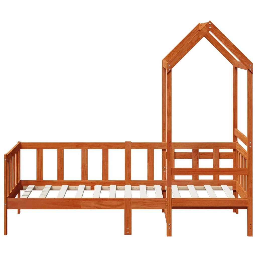 Letto singolo | Letto per adulti | Set di Letto per il Giorno 2 pcs Marrone cerato Pino massello