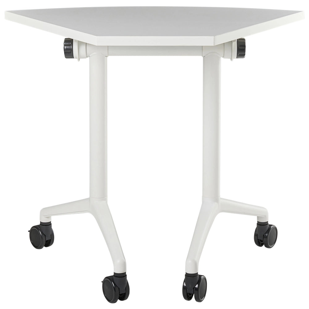 Scrivania pieghevole moderna ad angolo con rotelle 90 x 64 cm Struttura in metallo bianco Design moderno